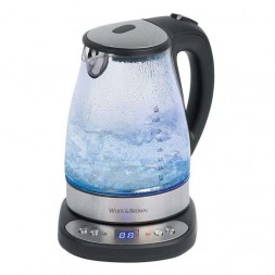 White and Brown DA 935 Bouilloire en Verre avec Sélecteur de Température 2200 W