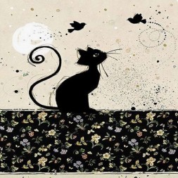 Repose sachet déco Chat oiseaux collection Bug Art - Kiub