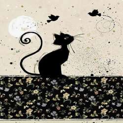 Repose sachet déco Chat oiseaux collection Bug Art - Kiub