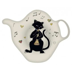 Idée cadeau Repose sachet déco Chat musicien trompette Kiub