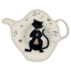 Idée cadeau Repose sachet déco Chat musicien trompette Kiub