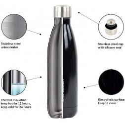 Gourde Thermos Girafe 500 ml acier inoxydable Yoko Design