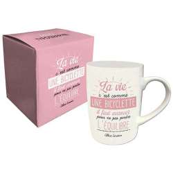 Mug porcelaine expression de vie 25cl