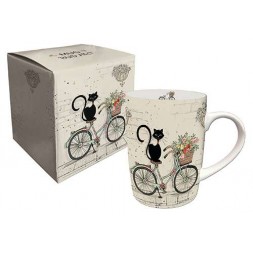 Mug en porcelaine boite cadeau 25 cl BUG ARTS Cat's bike